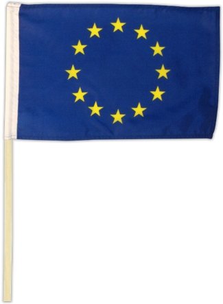 Fahne Flagge Europa 30 x 45 cm mit Stab von Flags4You