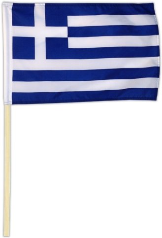 Fahne Flagge Griechenland 30 x 45 cm mit Stab von Flags4You