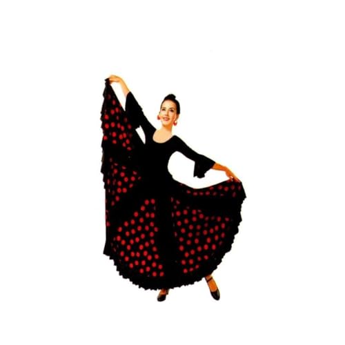 Flamenco Flamenco Tanzrock Gitane andalouse schwarz gepunktet rot Erwachsene M Schwarz / Rot von Flamifeel