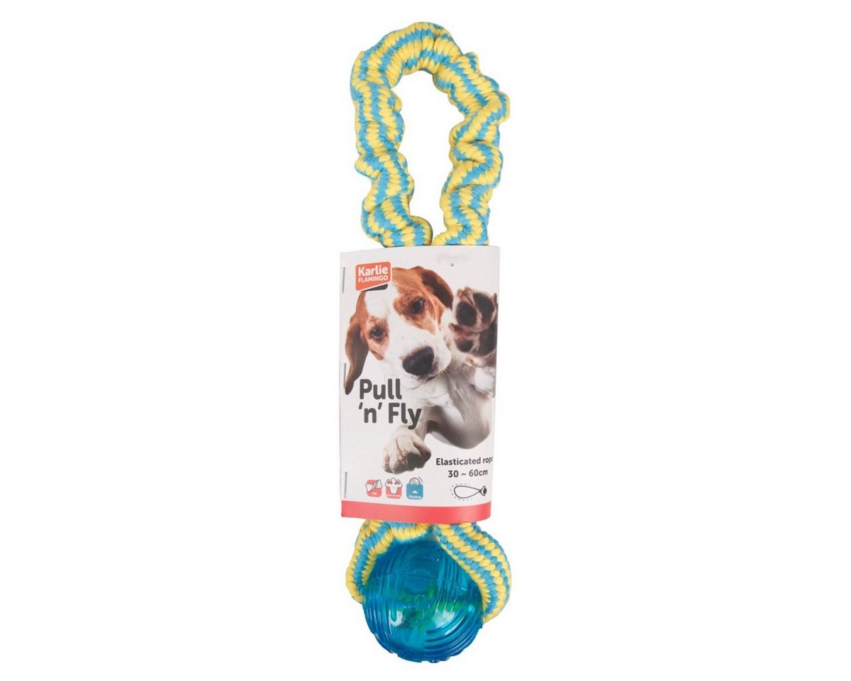 Flamingo Spielknochen Hundespielzeug TPR Ball + Gummiseil von Flamingo