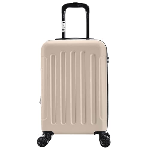 Flexot® F-3045 | Koffer mit V-Erweiterung | Alu-Teleskopgriff | 360° Räder leise rollend | Bordcase | Kabinengepäck | Reisekoffer | Trolley | (Cremeweiß, M, Handgepäck) von Flexot