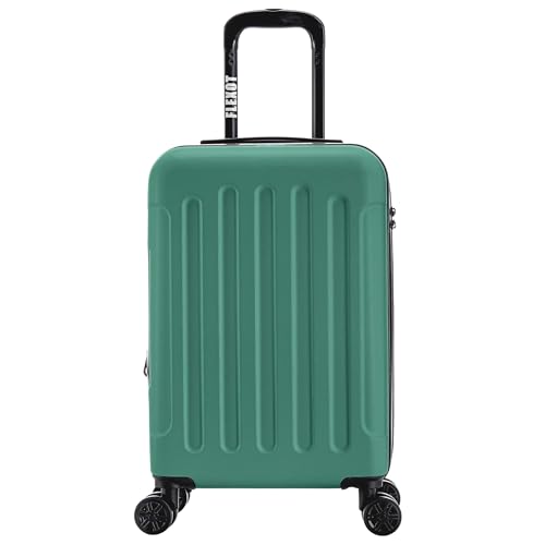 Flexot® F-3045 | Koffer mit V-Erweiterung | Alu-Teleskopgriff | 360° Räder leise rollend | Bordcase | Kabinengepäck | Reisekoffer | Trolley | (Graugrün, M, Handgepäck) von Flexot