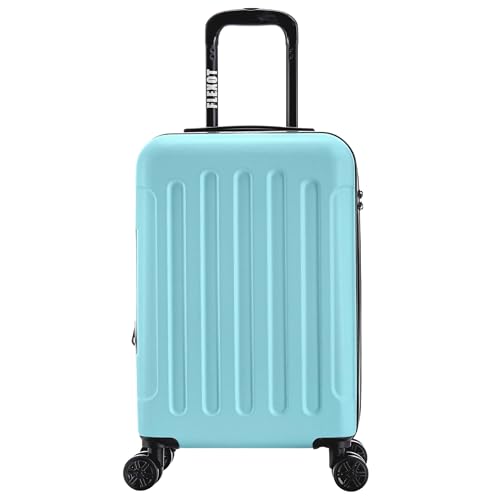 Flexot® F-3045 | Koffer mit V-Erweiterung | Alu-Teleskopgriff | 360° Räder leise rollend | Bordcase | Kabinengepäck | Reisekoffer | Trolley | (Pastellblau, M, Handgepäck) von Flexot