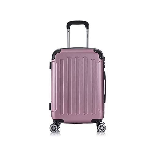 Flexot® Flex-2045 Handgepäck Kabinentrolley Koffer (16 Farben zur Auswahl) Zwillingsrollen Reisekoffer Bordcase Koffer Trolley Hartschale (M, Rosa) von Flexot