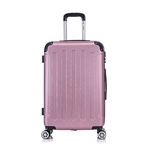 Flexot® Flex-2045 Koffer (16 Farben zur Auswahl) Zwillingsrollen Reisekoffer Trolley Hartschale (L, Rosa) von Flexot