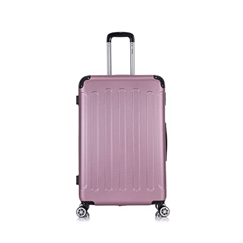 Flexot® Flex-2045 Koffer (16 Farben zur Auswahl) Zwillingsrollen Reisekoffer Trolley Hartschale (XL, Rosa) von Flexot