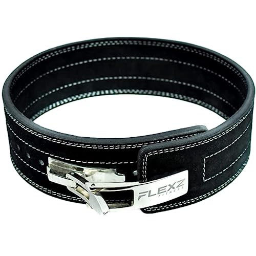 Flexz Fitnessgürtel für Gewichtheben, Leder, 10 mm, 13 mm, Powerlifting-Gürtel für Männer und Frauen, Unterstützung für den unteren Rücken, für Gewichtheben, Kreuzheben, Kniebeugen, strapazierfähig, von Flexz Fitness