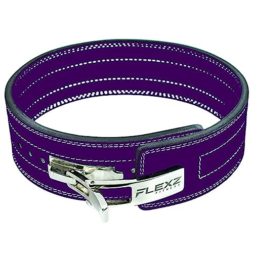 Gewichthebergürtel, Schnappverschluss, Gürtel, 10 mm, fürs Gewichteheben Small violett von Flexz Fitness
