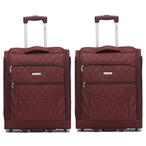 Flight Knight 2er-Set 56x45x25cm easyJet & British Airways Large Carry On Approved & Tested Maximum Size Handgepack Koffer - 2 Rader - Ultra Lightweight Durable Soft Case Textile Cabin Suitcase von Flight Knight