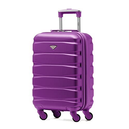 Flight Knight Handgepack Trolley Koffer Kompatibel Mit Air Berlin, Lufthansa, Eurowings, easyJet, Ryanair Und Viele Mehr! Gepack Koffer Mit 4 Rollen. 55x35x20cm ABS Leichtgewicht Reisekoffer von Flight Knight