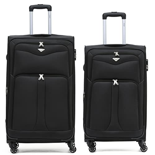 Flight Knight Lightweight 4 Wheel 800D Soft Case Suitcases Anti Crack Cabin & Hold Luggage Options Approved for Over 100 Airlines Including easyJet, BA & Many More! von Flight Knight