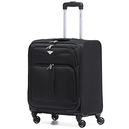 Flight Knight Lightweight 4 Wheel 800D Soft Case Suitcases Cabin Carry On Hand Luggage Approved for easyJet & BA Maximium Size Overhead Carry On von Flight Knight