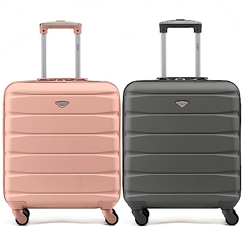 Flight Knight Set mit 2 leichten 4-Rad-ABS-Hartschalenkoffern Handgepack Handgepack Zugelassene Fluggesellschaften British Airways & maximale Große fur easyJet Große Handgepacktasche 56x45x25 cm von Flight Knight