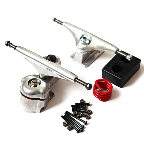 Flpeekash 6,25 Zoll Meraki Surf Skate Truck Aluminiumlegierung Land Surfskate Brett Truck Teilversorgung Drehbare Federhalterung, Silber von Flpeekash