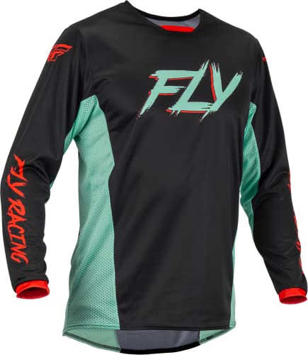 Fly Racing 2023 Erwachsene Kinetic S.E. Rave Jersey (Schwarz/Mint/Rot, L) von Fly Racing