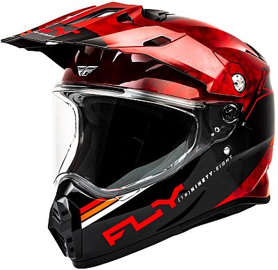 Fly Racing Trekker Kryptek Conceal, Endurohelm - Schwarz/Rot - M von Fly Racing