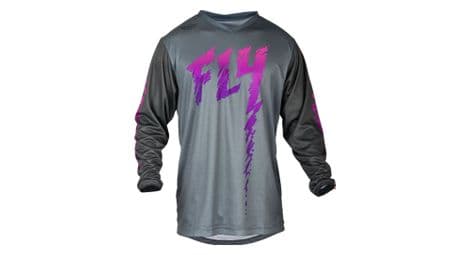 fly f 16 langarmtrikot fur kinder grau charcoal pink von Fly Racing