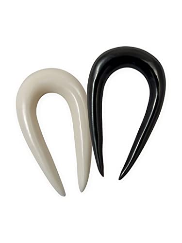 Fly Style Dehnungsstab aus Horn oder Knochen - Ohr-Expander Hufeisen, Grösse:3 mm (Paar), Materialwahl:Knochen von Fly Style