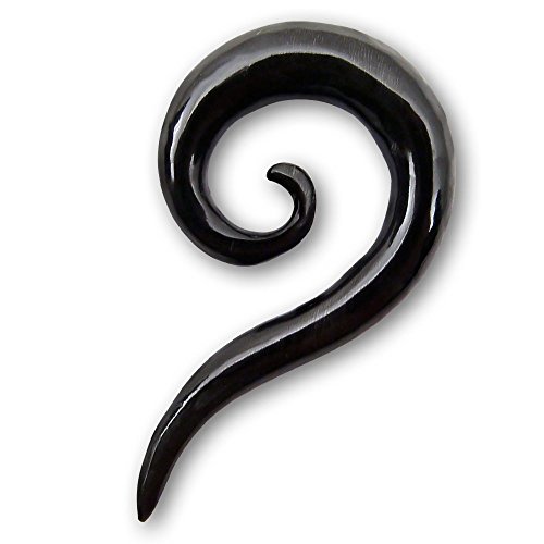 Fly Style Piercing Ohr Expander aus Horn - Dehnschnecke Dehnspirale Dehnungsschnecke Dehnsichel, Grösse:4 mm (Paar) von Fly Style