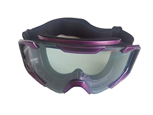 Flycam Motorradbrille Motocrossbrille,ATV Dirt Bike Skibrille,Winddichte, Kratzfeste Kampfbrille, Verstellbare UV-Schutzbrille für den Außenbereich (Lila/Schwarz) von Flycam