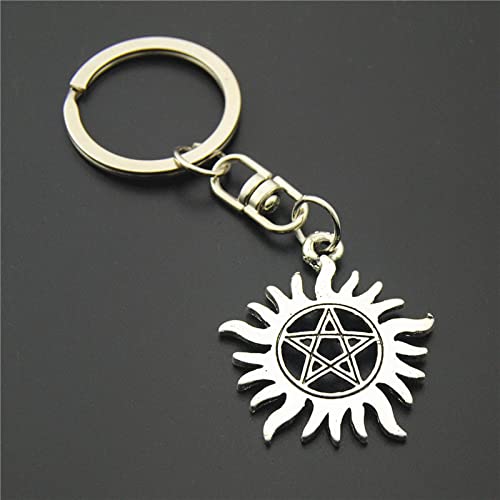 Focisa Keyrings Keychains Damen Key Ring Herren Key Chains 1 Packung Sonne Und Mond Charm Herz Schlüsselanhänger Schlüsselanhänger Handgefertigter Sonnenstern von Focisa