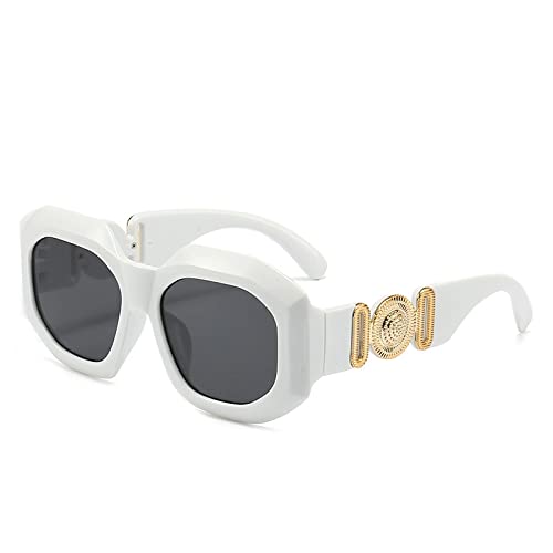Focisa Sonnenbrille Damen Herren Sunglasses Frauen-Punk-Quadrat-Sonnenbrille Frauen-Männer Neue Luxusmarken-Design-Brillen-Sonnenbrille Retro- Bunte Punkschatten C11 von Focisa