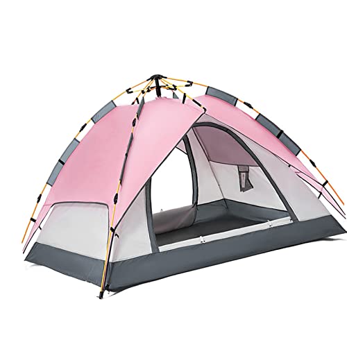 Campingzelt, Großes, Doppelschichtiges Zelt mit Aufbewahrungstasche Zum Wandern (Rosa) von Fockety