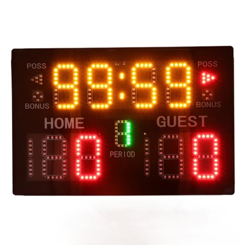 Fockety Elektronische Basketball-Anzeigetafel, 11-stelliges LED-Display, Professionelle Digitale Anzeigetafel mit Fernbedienung, Tragbare Tisch-Punkteuhr, Punktezähler für Baseball, von Fockety