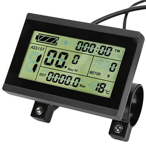 Fockety Fahrrad-LCD-Display-Messgerät, 72 V KT LCD3-Panel Wasserdichtes Ebike-LCD-Display-Bedienfeld Multifunktions-Leistungsmesser Elektrofahrrad-Umrüstsatz mit SM-Anschluss für Fahrradmodifikation von Fockety