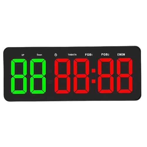 Fockety Fitnessstudio-Timer, 12,4-Zoll-LED-Digitalanzeige-Countdown-Timer mit Fernbedienung, Trainings-Intervall-Timer mit Mehreren Modi für das Heimfitnessstudio in der Garage von Fockety