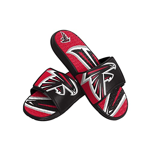 Foco Atlanta Falcons NFL Colorblock Big Logo Gel Slide Black red Badelatschen Hausschuhe - XL von Foco
