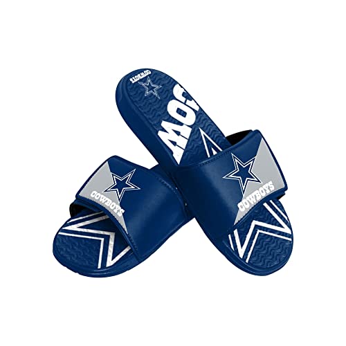 Foco Dallas Cowboys NFL Colorblock Big Logo Gel Slide Blue White Badelatschen Hausschuhe - M von Foco