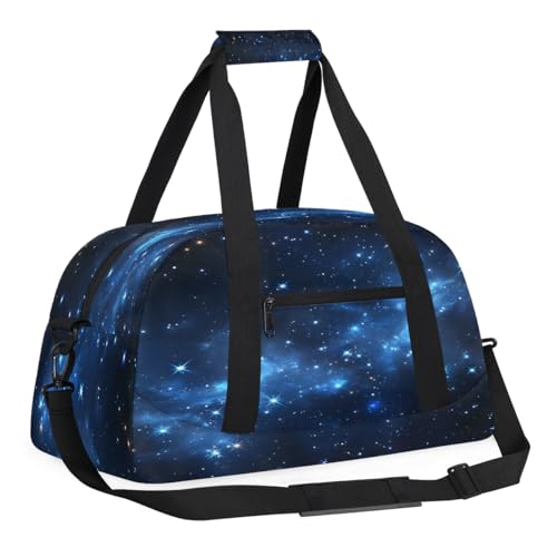 Kinder-Reisetasche für Jungen, Sporttasche mit Reißverschlusstasche vorne, für Schule, Übung oder Übernachtung, Reisen, Wochenendübernachtung, Tragetasche, Magische Sternennacht, 18.9"L x 8.7"W x von Foerrkelg