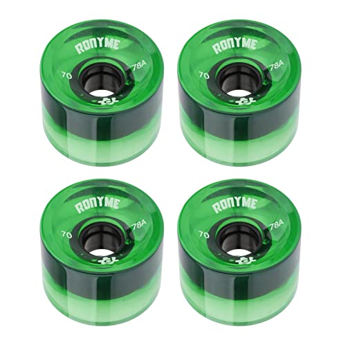 Folpus 4 Stück 70 Mm Longboard Ersatz Skateboard 78A Härte Räder Cruising Wheel ABEC Außenhülle, Grün von Folpus