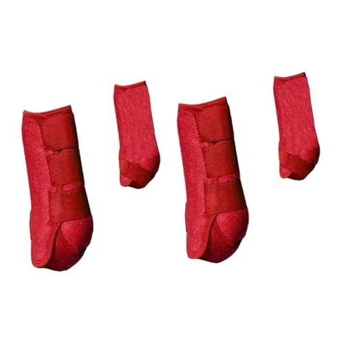 Folpus 4X Pferdestiefel-Beinschutz-Beinausrüstungs-Beinbandage-Set für das, Rot, l von Folpus
