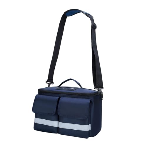Folpus Erste-Hilfe-Tasche, Leere Erste-Hilfe-Tasche, tragbarer mit Reißverschluss, First-Responder-Tasche für das Fitnessstudio im Freien, Dunkelblau von Folpus