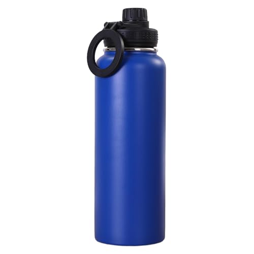 Folpus Isolierte Wasserflasche, Trinkflasche, auslaufsicherer tragbarer Wasserkocher aus Edelstahl, Sportflasche für unterwegs, Büroausflug, blau 500ml von Folpus