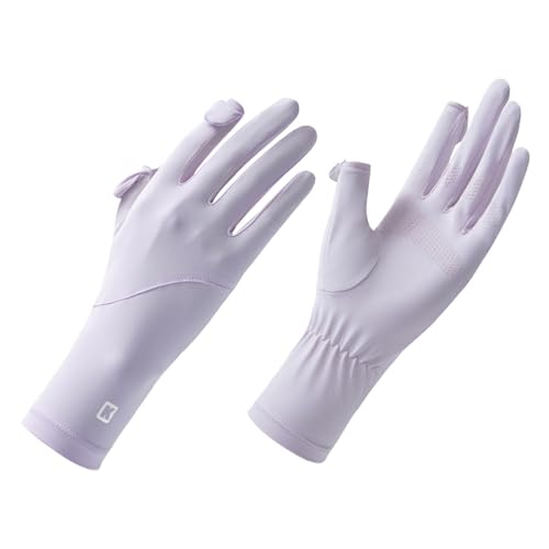 Folpus Sonnenschutzhandschuhe für Damen, Handschuhe, kühlende Touchscreen-Fahrhandschuhe, Sonnenhandschuhe für Golf, Angeln, Outdoor, Strand, violett von Folpus