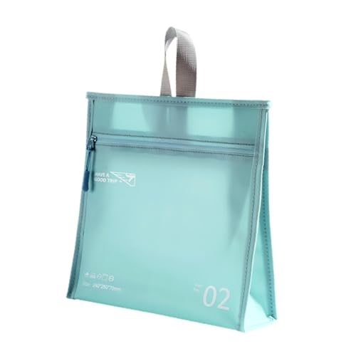 Folpus Tragbare Reise-Make-up-Tasche mit Reißverschluss, Kosmetiktasche für Zuhause, Damen, Gepäck, Herren, Blau von Folpus