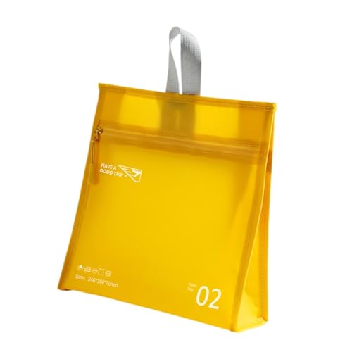 Folpus Tragbare Reise-Make-up-Tasche mit Reißverschluss, Kosmetiktasche für Zuhause, Damen, Gepäck, Herren, Gelb von Folpus