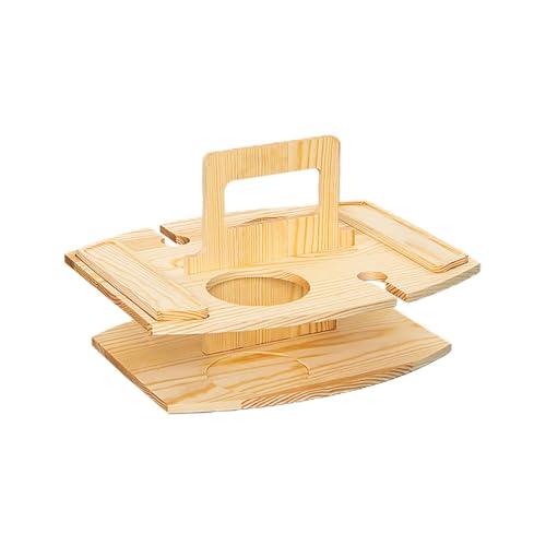 Folpus Tragbarer Picknicktisch mit Glashalter, Faltbarer Kleiner Picknicktisch zum Kochen, Holzfarbe von Folpus
