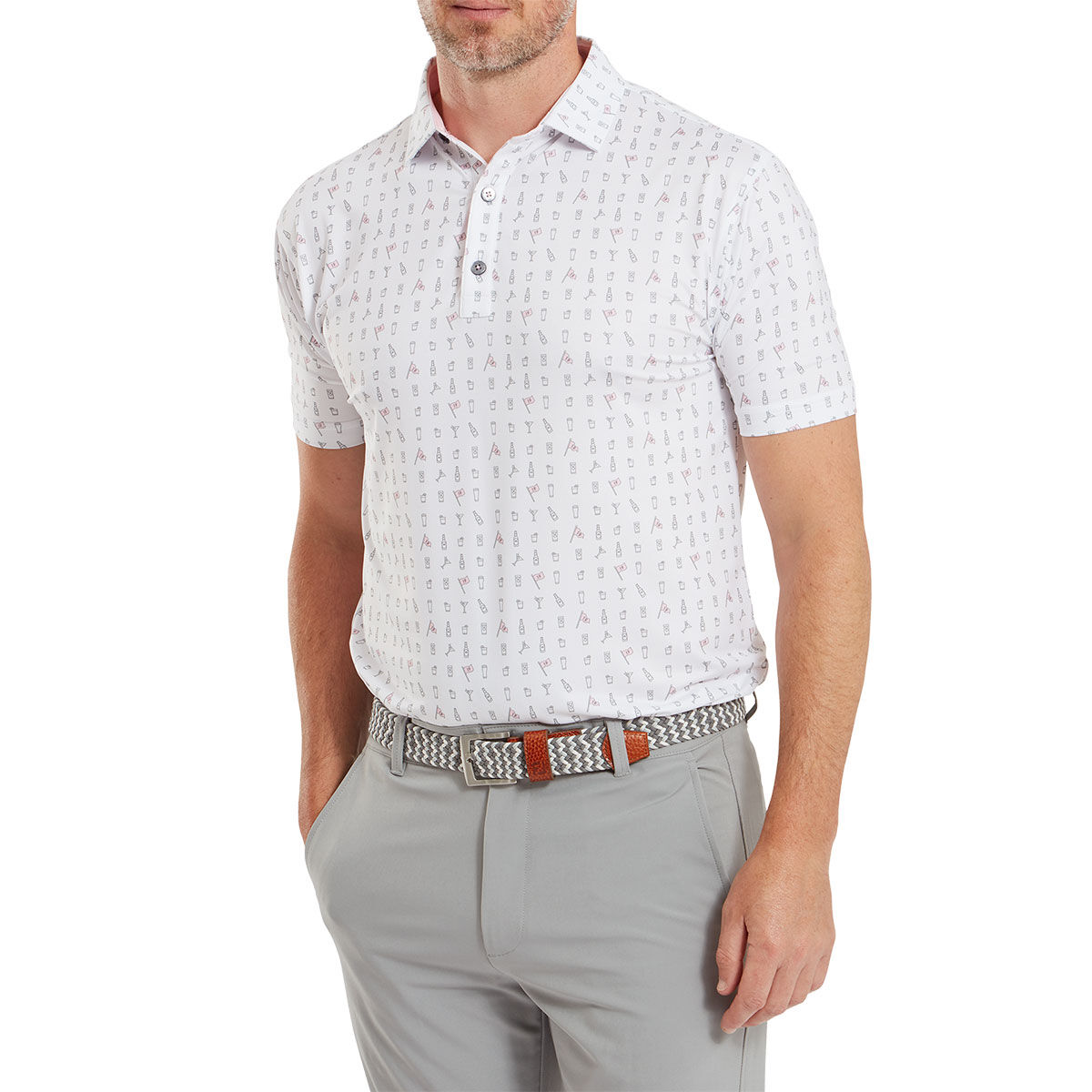 FootJoy Men's 19th Hole Lisle Golf Polo Shirt, Mens, White, Medium | American Golf von FootJoy