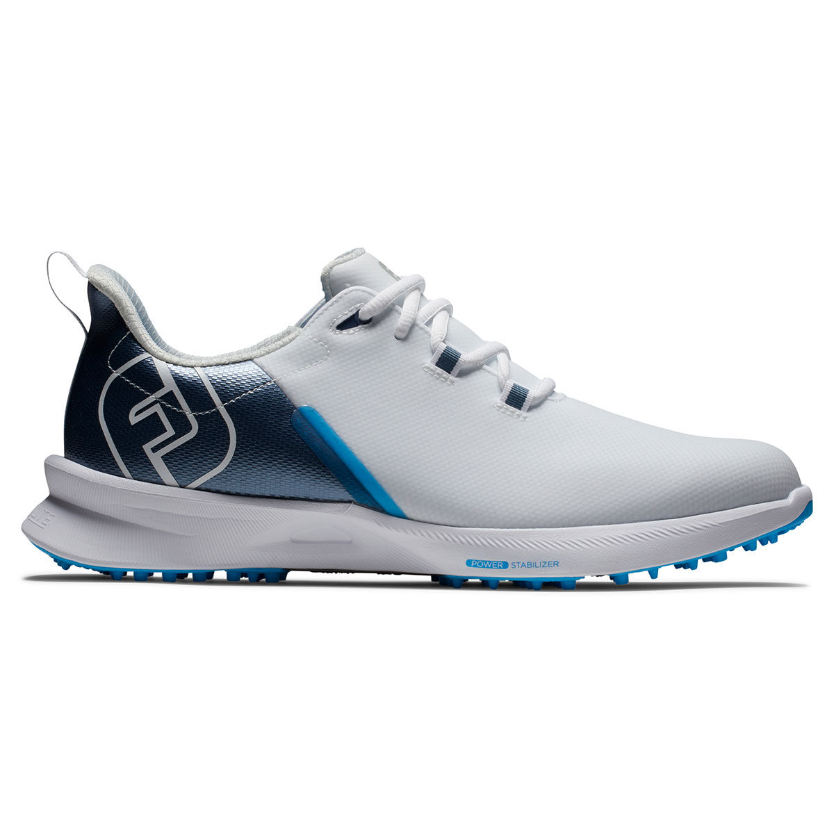FootJoy Men's Fuel Sport Waterproof Spikeless Golf Shoes, Mens, White/navy blue, 7, Regular | American Golf von FootJoy