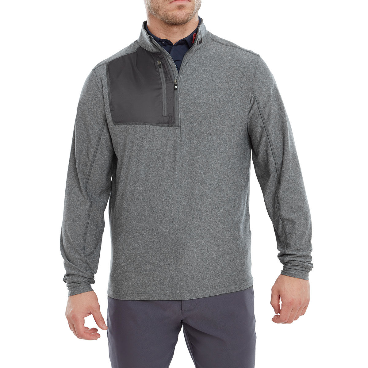 FootJoy Men's Grey and Black Heather Chill-Out XP Golf Midlayer, Size: Small | American Golf von FootJoy