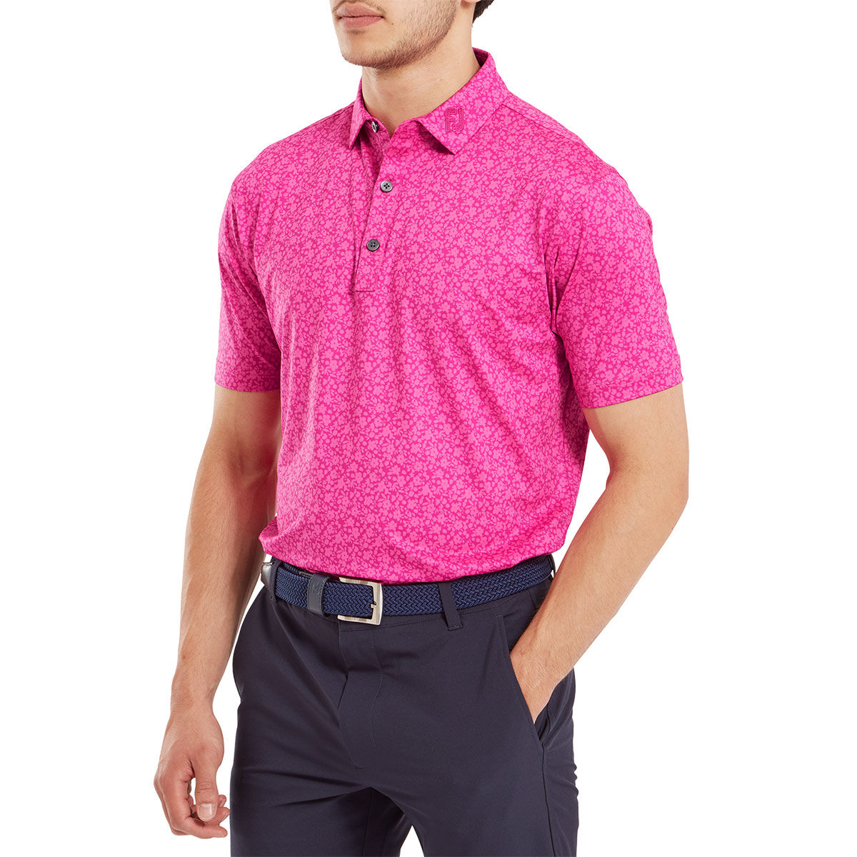 FootJoy Men's Painted Floral Golf Polo Shirt, Mens, Berry, Xl | American Golf von FootJoy