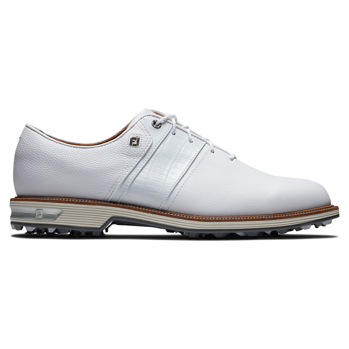 FootJoy Men's Premiere Packard Waterproof Spiked Golf Shoes, Mens, White, 8, Regular | American Golf von FootJoy