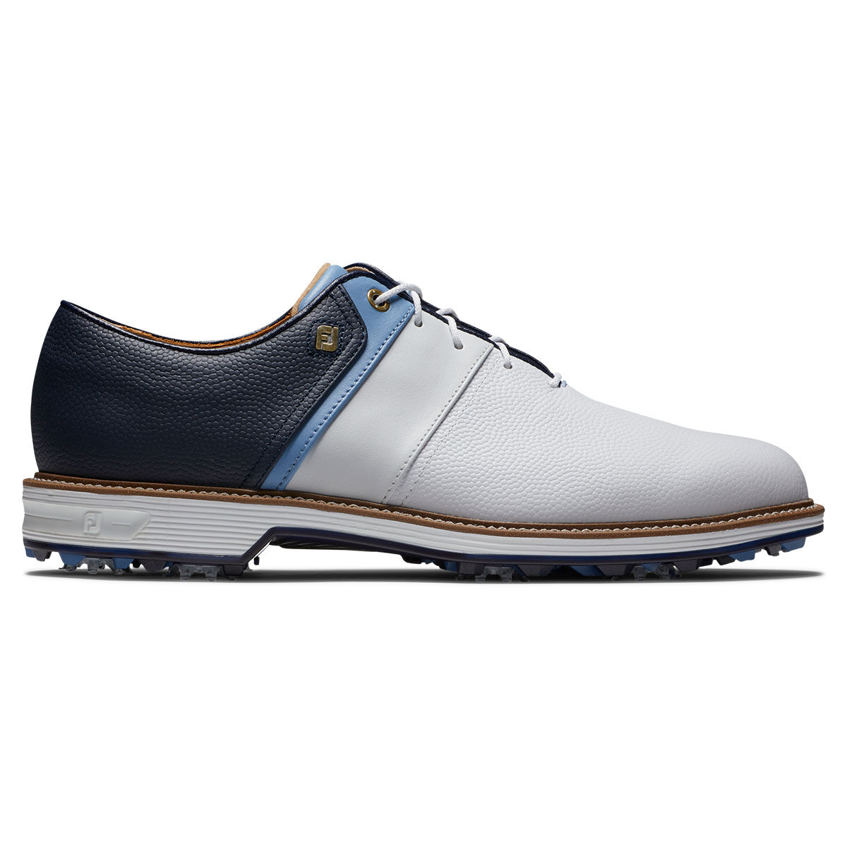 FootJoy Men's Premiere Packard Waterproof Spiked Golf Shoes, Mens, White/blue/navy, 7, Regular | American Golf von FootJoy