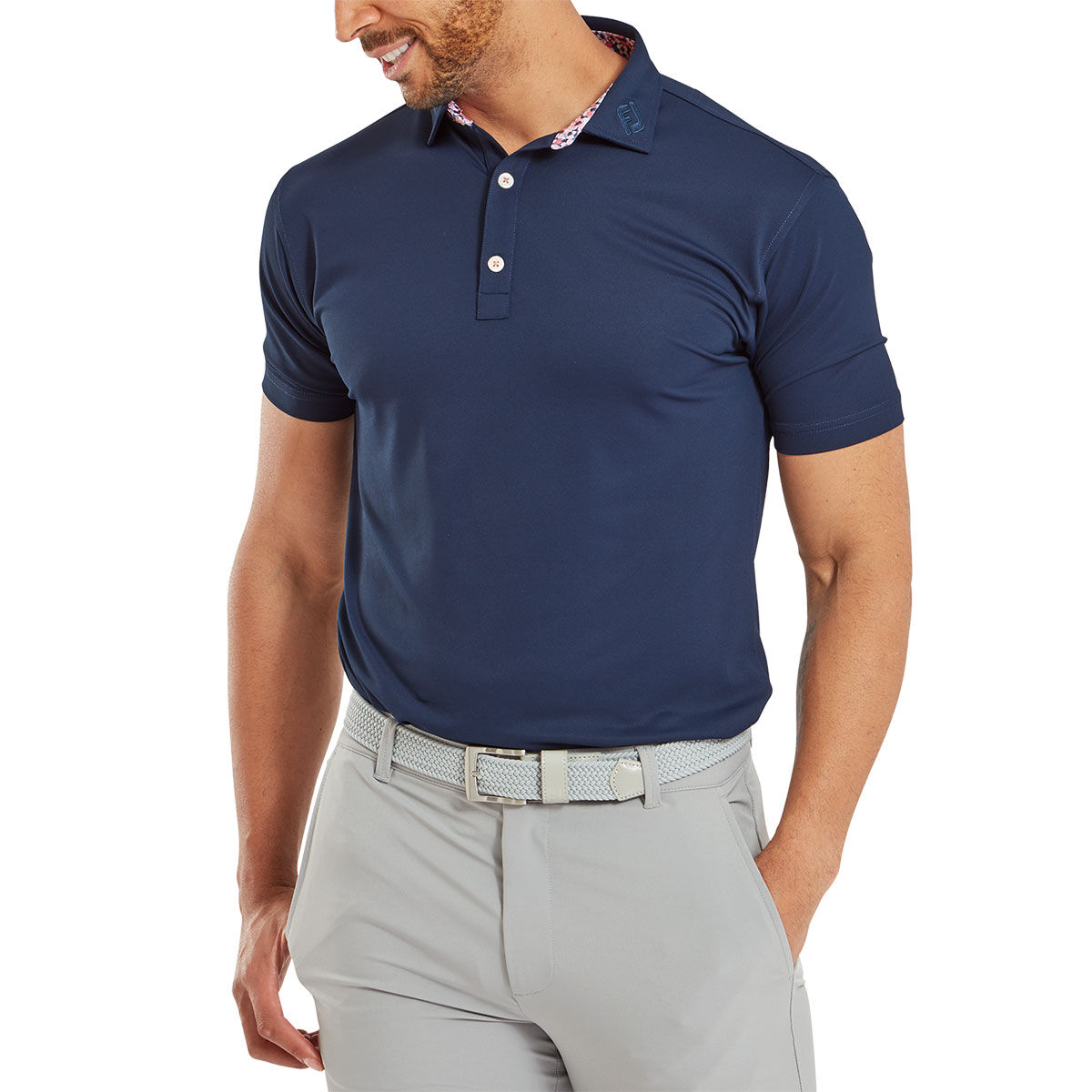 FootJoy Men's Primrose Trim Pique Golf Polo Shirt, Mens, Navy blue, Small | American Golf von FootJoy