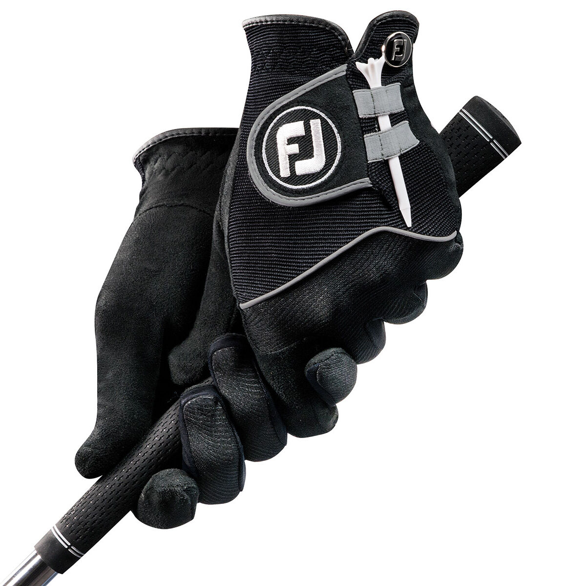 FootJoy Men's RainGrip Golf Glove - Pair, Mens, Medium, Black | American Golf von FootJoy