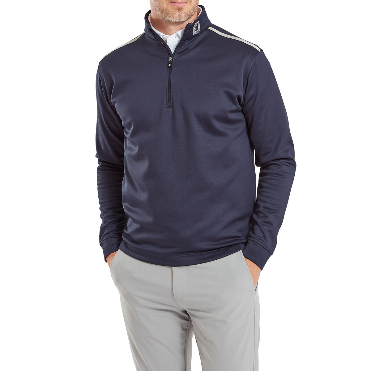 FootJoy Men's Solid Chill-Out Half Zip Golf Midlayer, Mens, Navy blue, Xl | American Golf von FootJoy